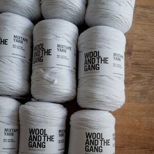 Wool And The Gang Mixtape Yarn In Color "White Noise", 12 Full Skeins + 1 Free